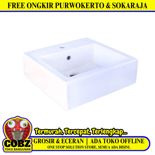 45 CM x 45 CM x 17 CM / AMERICAN STANDARD MIZU 45 LAVATORY Wastafel Cuci Tangan Besar White Keramik