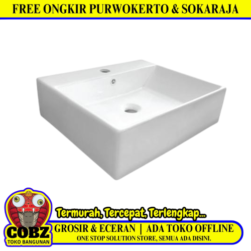 51 CM x 43 CM x 12 CM / VOLK SHASTA A318  Wastafel Cuci Tangan Besar White Keramik