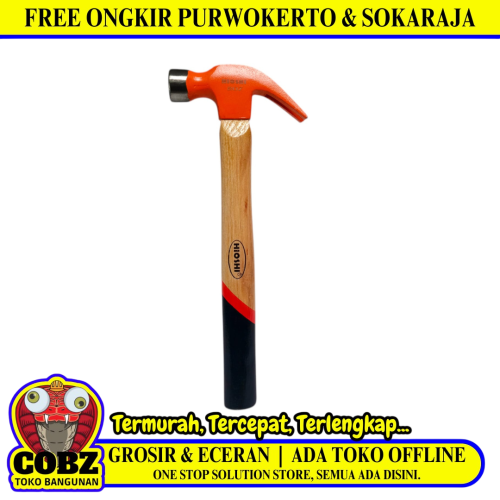 8 OZ / HIOSHI Palu Martil Kambing Tanduk Congkel Paku Gagang Kayu