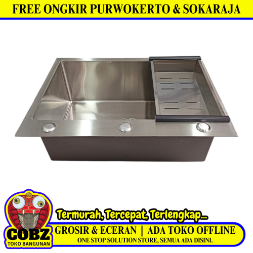 60 CM x 45 CM x 22 CM / COBZ A-6045 Bak Cuci Piring Washbak 1 Lubang + Acc Set