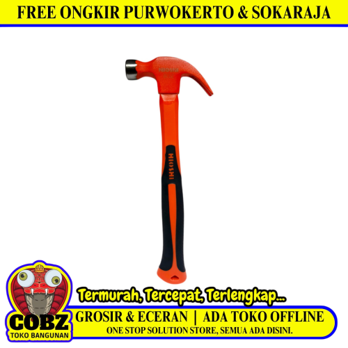 8 OZ / HIOSHI Palu Martil Kambing Tanduk Congkel Paku Gagang Karet