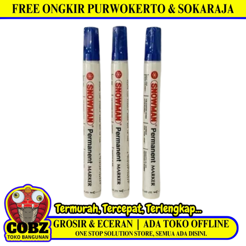SNOWMAN Spidol Alat Tulis Marker Permanent Besar Biru