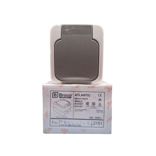 1 LB / BROCO ATLANTIC 2151 Stop Kontak Tempel OB Outbow + Pengaman Cream