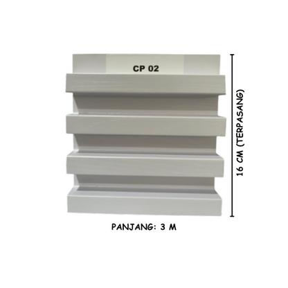 16 CM x 3 M / DL CP-02 Wall Panel Wood WPC PVC Batang