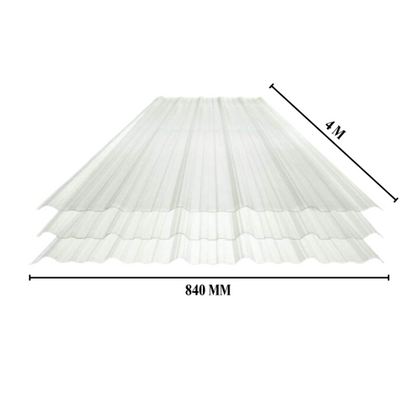 0.7 MM x 840 MM x 4 M / TM TRIMDECK Atap U PVC Gelombang Besar Clear Lembar