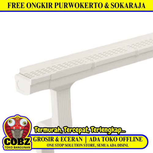 4 IN x 4 CM / ALDERON Talang Kotak Pipa Air Hujan Putih Set