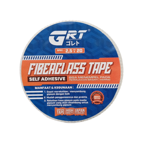 25 MM / GRT  Isolasi Lakban Serat Kasa Plafon GRC Fiber Tape