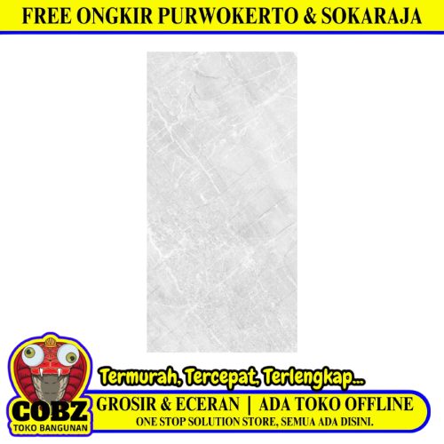 25 CM x 50 CM / PLATINUM CARMEN Keramik Dinding Kamar Mandi Glossy Grey Dus