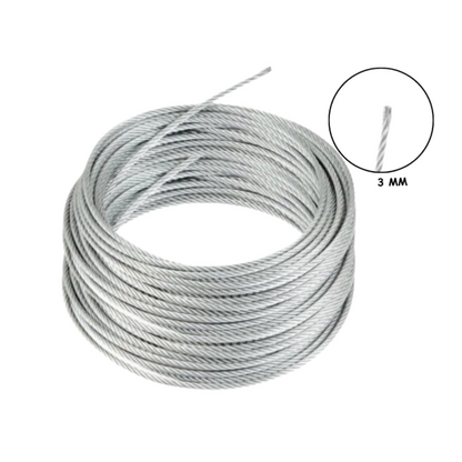 3 MM x 1000 M / TM Kawat Seling Baja Galvanis Roll