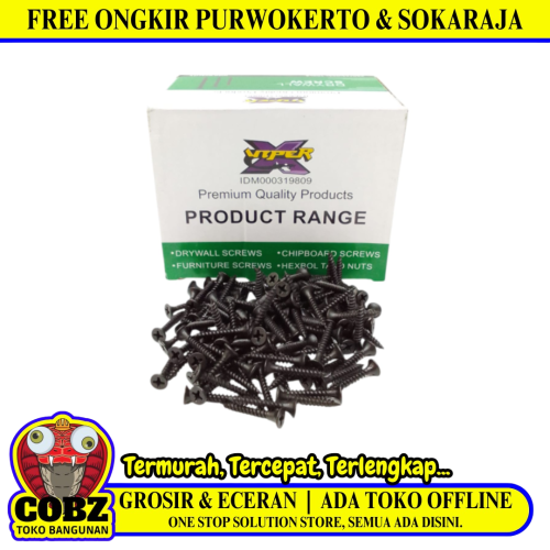 #6 X 1 IN / VIPER Sekrup Gypsum Screw Plafon Board GRC Hitam Dus