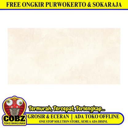 30 CM x 60 CM / PLATINUM DEXA Keramik Dinding Glossy Cream Basic Dus