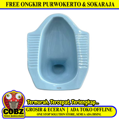 60 CM x 41 CM x 33 CM / TOTO Kloset Jongkok Toilet Blue Keramik