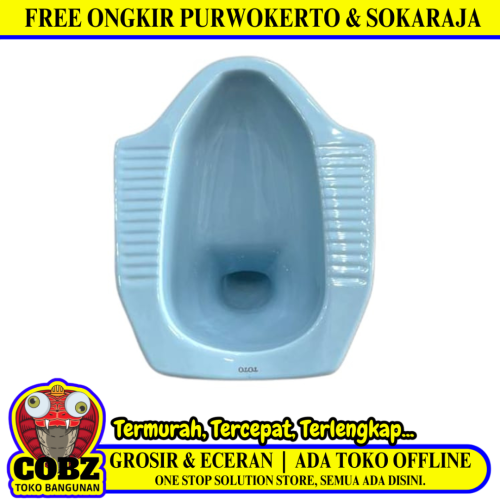 60 CM x 41 CM x 33 CM / TOTO Kloset Jongkok Toilet Blue Keramik