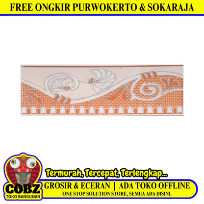 8 CM x 25 CM / COBZ CV576 List Keramik Dinding Kamar Mandi Yellow Lembar