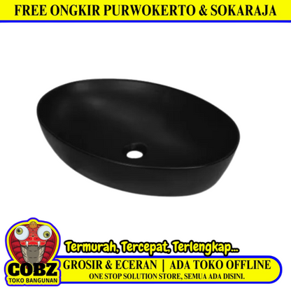 38.5 CM x 14 CM x 38.5 CM / GNET OTER AC1517 Wastafel Cuci Tangan Kecil Black Keramik