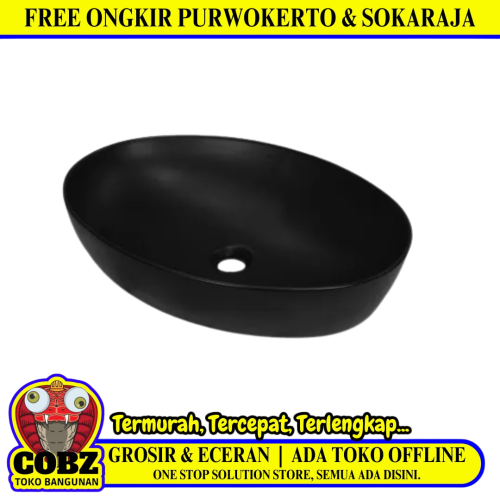 38.5 CM x 14 CM x 38.5 CM / GNET OTER AC1517 Wastafel Cuci Tangan Kecil Black Keramik