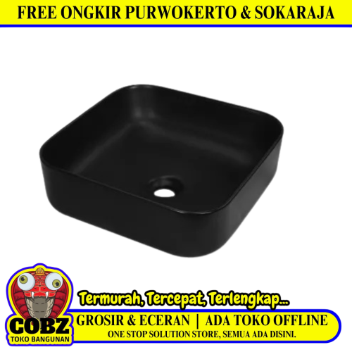 62 CM x 14 CM x 42 CM / GNET OTER AC1282 MB Wastafel Cuci Tangan Besar Black Keramik