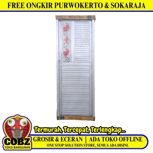 5 CM x 67 CM x 185 CM / WING KING DOOR STYLISH PRO Pintu Kamar Mandi Galvalum Kanan Set