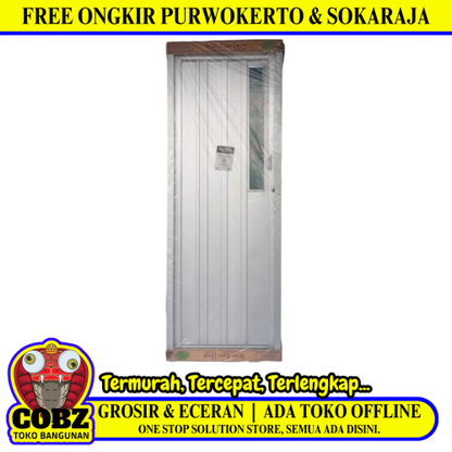 5 CM x 67 CM x 185 CM / WING KING DOOR STYLISH Pintu Kamar Mandi Galvalum Kiri Set