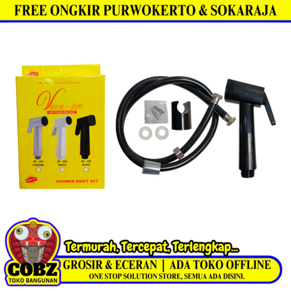 1/2 IN x 120 CM / VICEN-220 183 Jet Shower Cebok Toilet Plastik Hitam PVC Set