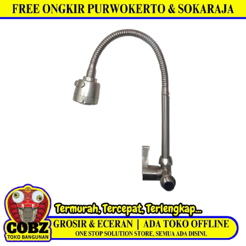 1/2 IN / GRAVINO 5097 Kran Angsa Fleksibel Sink BCP Tembok Stainless