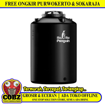 650 L / PENGUIN Water Torrent Tangki Tandon Air PVC Hitam + Acc Set