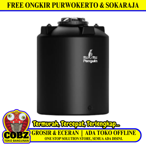 1050 L / PENGUIN TB 110 Water Torrent Tangki Tandon Air PVC Hitam + Acc Set