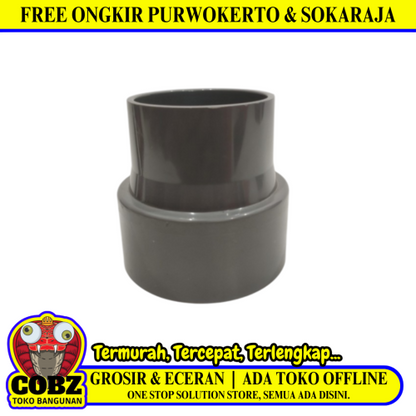 2 1/2 IN x 1 1/2 IN / RUCIKA D-IN Increaser Verlop Sok Flock Fitting Pipa PVC