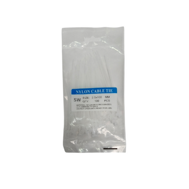 2.5 MM x 100 MM / SW Kabel Cable Ties Tali Ripet 10 CM Putih Pack