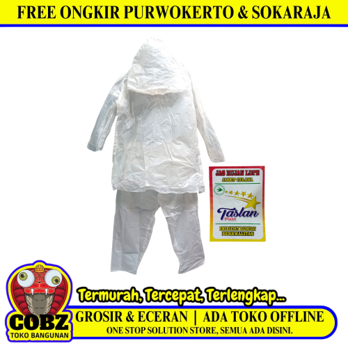 SIZE OS / TASLAN PLAST Jas Hujan Lengan + Celana Plastik PVC Set