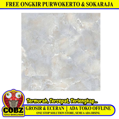 40 CM x 40 CM / ACCURA BENSON Keramik Lantai Rumah Glossy Grey Dus