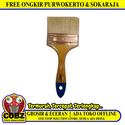 4 IN / GRT Kuas Cat Tembok Kayu Besi Air Acyrlic Paint Brush