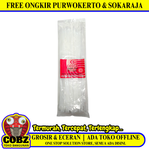3.6 MM x 300 MM / COSCO Kabel Cable Ties Tali Ripet 30 CM Putih Pack