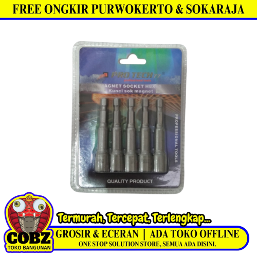 8 MM x 48 MM / PRO TECH Mata Bor Kunci Sok Baut Baja Roofing Hex Set