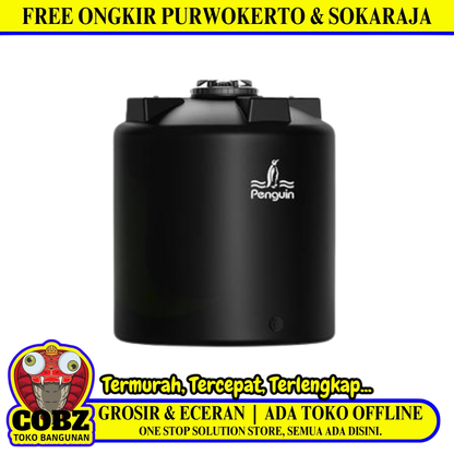 2000 L / PENGUIN TB 200 Water Torrent Tangki Tandon Air PVC Hitam + Acc Set