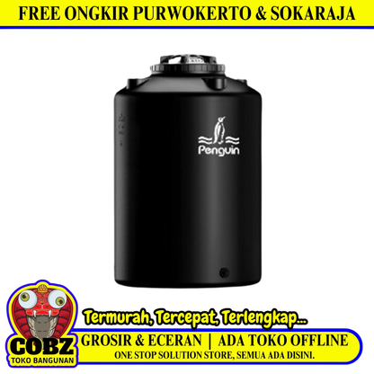 650 L / PENGUIN TB 70 Water Torrent Tangki Tandon Air PVC Hitam + Acc Set