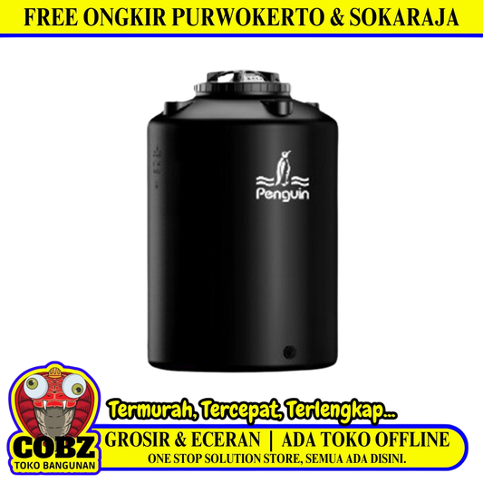 650 L / PENGUIN TB 70 Water Torrent Tangki Tandon Air PVC Hitam + Acc Set