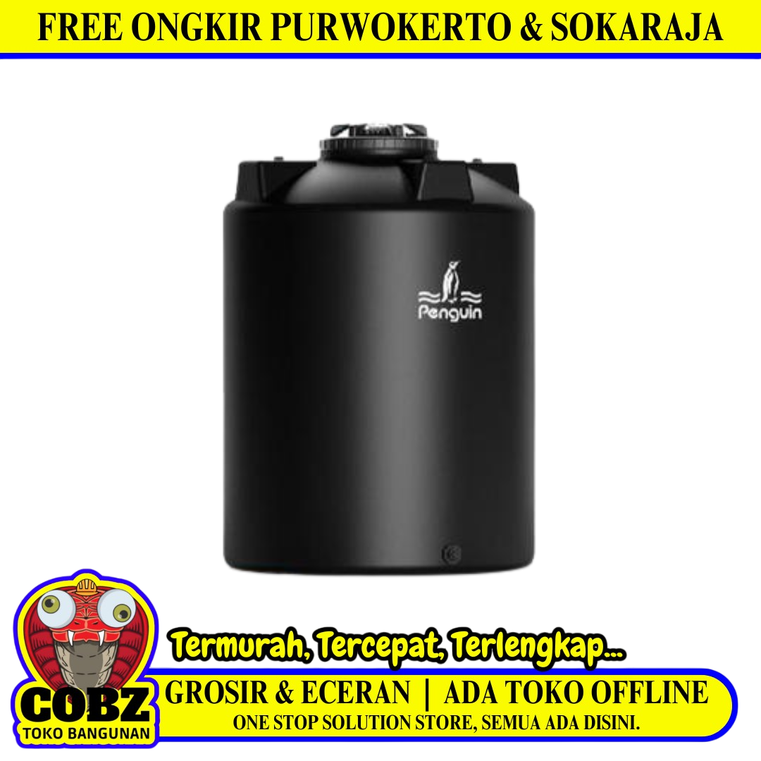 1550 L / PENGUIN TB 160 Water Torrent Tangki Tandon Air PVC Black + Acc Set