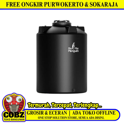 1550 L / PENGUIN TB 160 Water Torrent Tangki Tandon Air PVC Black + Acc Set