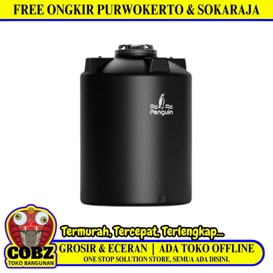 1550 L / PENGUIN TB 160 Water Torrent Tangki Tandon Air PVC Black + Acc Set