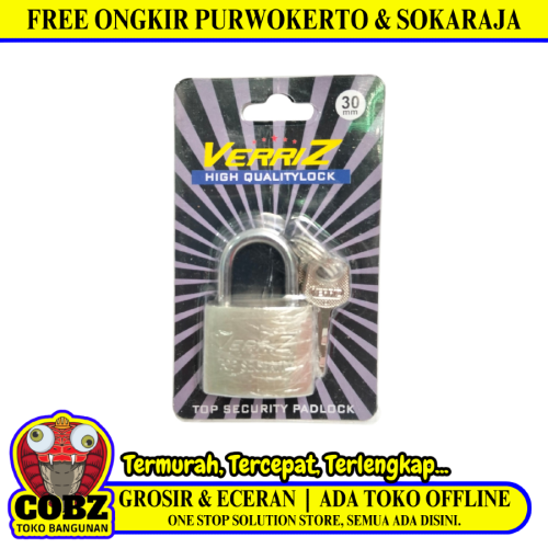 30 MM / VERRIZ Gembok Pintu Pagar Padlock Anti Maling Leher Pendek