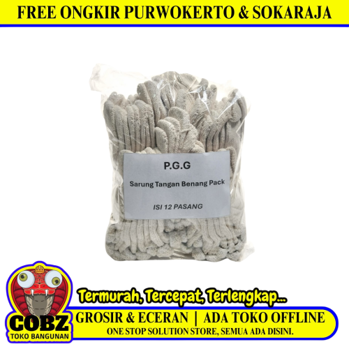 12 SET / P.G.G Sarung Tangan Benang Rajut Kain Tukang Kerja Proyek Sepasang