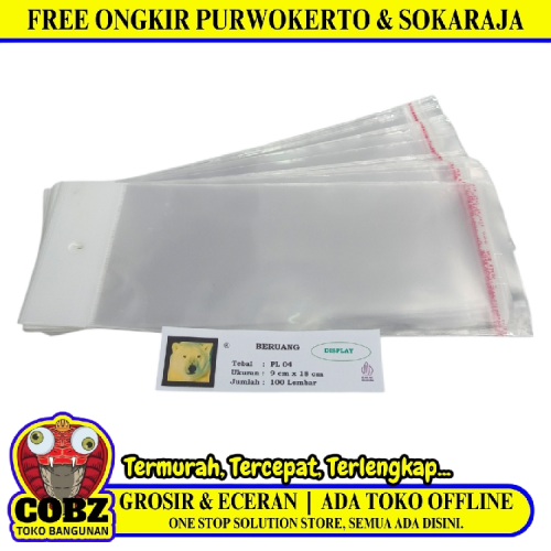 9 CM x 18 CM / TM Plastik OPP Perlize Transparan Pack