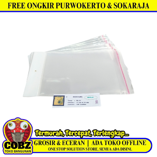 14 CM x 18 CM / TM Plastik OPP Perlize Transparan Pack