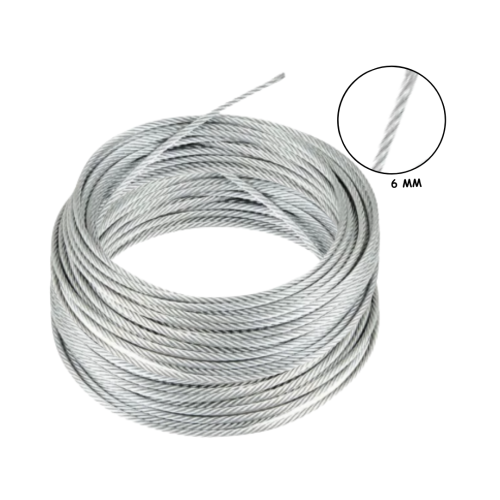 6 MM x 1000 M / TM Kawat Seling Baja Galvanis Roll