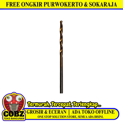 2.5 MM / IZM  Shank Twist Drill Bits Mata Bor Besi Baja Kayu PVC