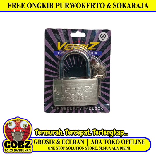 60 MM / VERRIZ Gembok Pintu Pagar Padlock Anti Maling Leher Pendek
