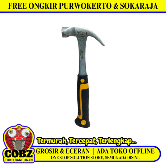 8 OZ / LAFOMA Palu Martil Kambing Tanduk Congkel Paku Gagang Karet