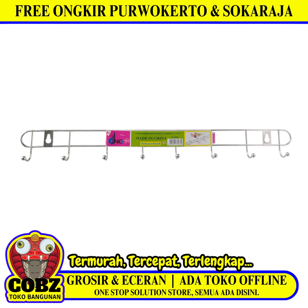 8 KAIT / DNG KK8M Kapstok Cantel Gantungan Baju Dinding Stainless