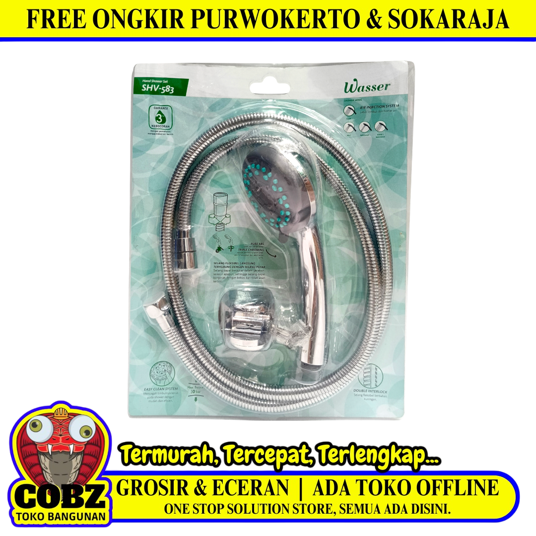 1/2 IN x 150 CM / WASSER SHV-583 Hand Shower Tangan Kamar Mandi Set